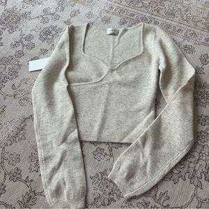 NWT Wilfred Greer Knit Top in Heather Birch